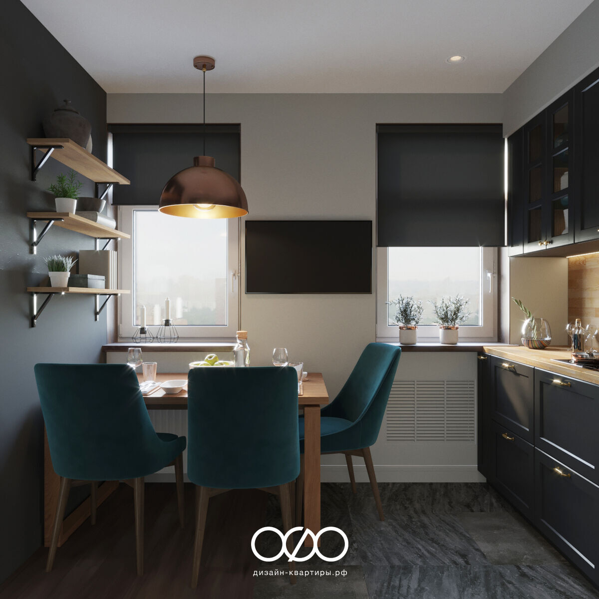 Дизайн кухни-гостиной 30 м²